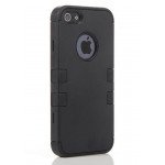 Wholesale iPhone 5 5S Hard Hybrid Case (Black-Black)